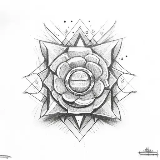 anarchy and peace symbols with flowers tattoo design idea