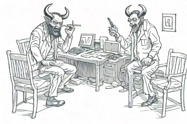 The devil tell me "no room for cheats"  tattoo design idea