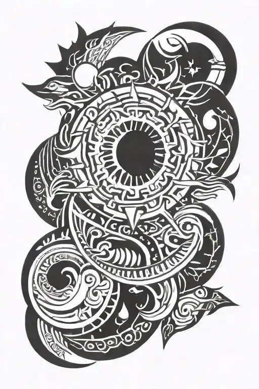 live by the sun and love by the moon tattoo design idea