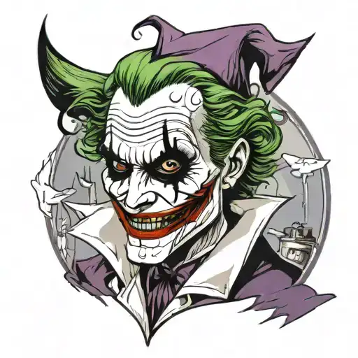 the joker in a nurse outfit tattoo design idea