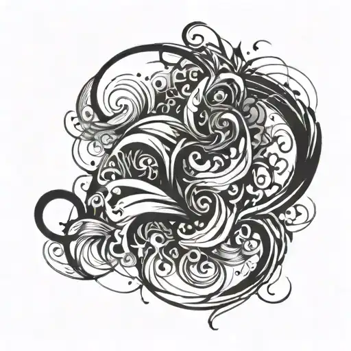 abstract chaos writing swirly design tattoo design idea