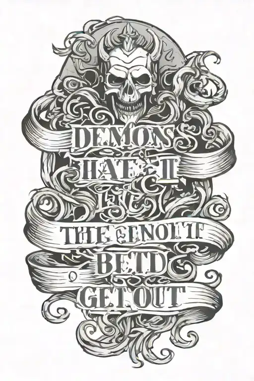 Text saying "The demons hate it when you get out of bed tattoo design idea