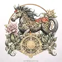 indra, ashura, nature tattoo design idea