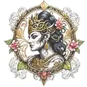 indra, ashura, nature tattoo design idea