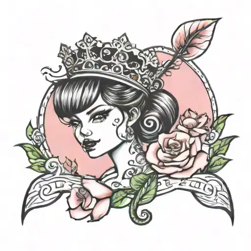 Daddy's princess tattoo design idea