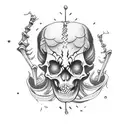 Skeleton dancing tattoo design idea