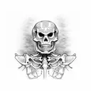 Skeleton dancing tattoo design idea