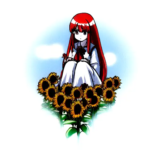 chili healer with sunflowers tattoo design idea