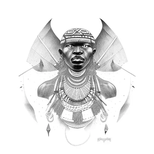 African tribe man  tattoo design idea