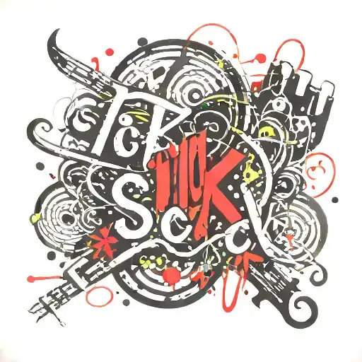 "sick" in curvy, spooky writing tattoo design idea