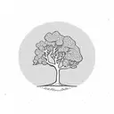 mustard tree with birds  tattoo design idea