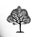 mustard tree with birds  tattoo design idea