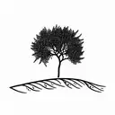 mustard tree with birds  tattoo design idea