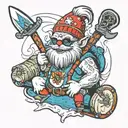 yeti, skiing, national ski patrol, Grateful Dead, gnome, funny tattoo design idea
