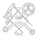 mechanic dad memorial with dates incorporated tattoo design idea