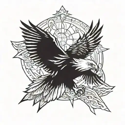 Harley eagle soaring tattoo design idea