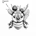 name Sammy with a little bumblebee  tattoo design idea