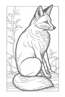 fox sitting alone tattoo design idea
