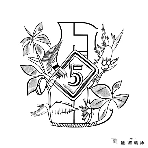 mokihana berry with the number 582 tattoo design idea