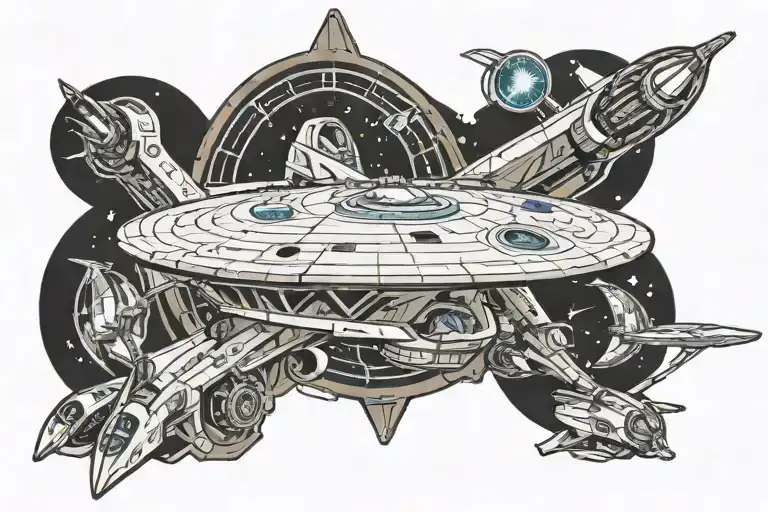 Star trek enterprise ship tattoo design idea