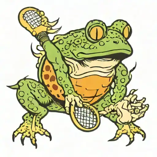 tennis toad tattoo design idea