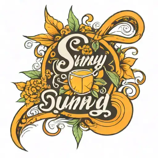 Sunny D in lettering across my stomach  tattoo design idea