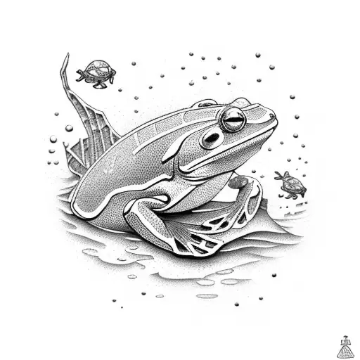 diver frogman tattoo design idea