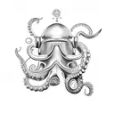 naval diver octopus tattoo design idea