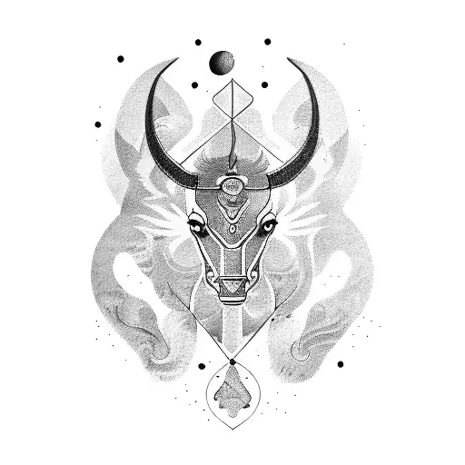 sagittarius and taurus tattoo design idea