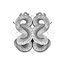 Two snakes mirrored  tattoo design idea
