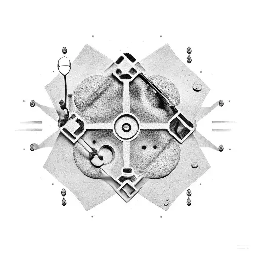 oil field disc golf tattoo design idea