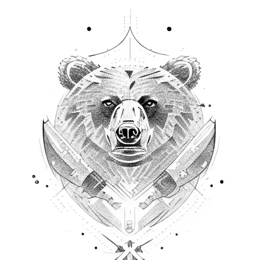 Combine the strength and power of a bear with the grace and agility of a hawk tattoo design idea