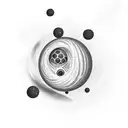 balck hole in interstellar and inside the black hole there is a earth tattoo design idea