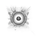 balck hole in interstellar and inside the black hole there is a earth tattoo design idea