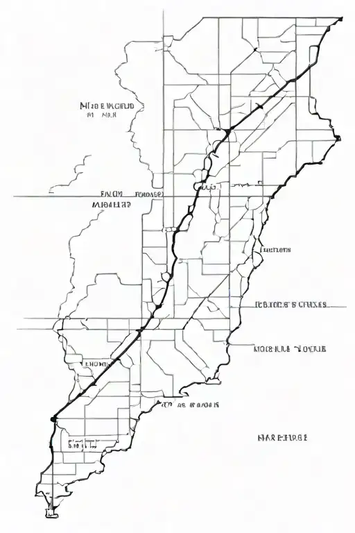 mississippi river with memphis street grid on one side and rural arkansas on the other  tattoo design idea