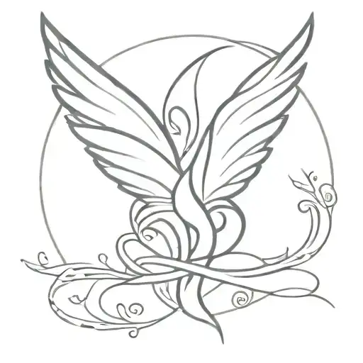 A minimalist tattoo of a Hamilton-inspired design with a fourth wing motif, representing your love for the musical and the symbolism of growth and transformation tattoo design idea
