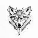 wolf skull with blood tears tattoo design idea