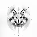 wolf skull with blood tears tattoo design idea