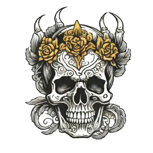 skull hand tattoo design idea