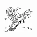 two swallows flying tattoo design idea