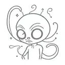 alien cartoon quirky minimalist tattoo tattoo design idea