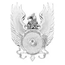 double headed eagle and roots tattoo design idea