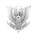 double headed eagle and roots tattoo design idea
