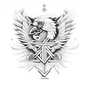 double headed eagle and roots tattoo design idea