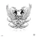 double headed eagle and roots tattoo design idea
