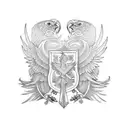 double headed eagle and roots tattoo design idea