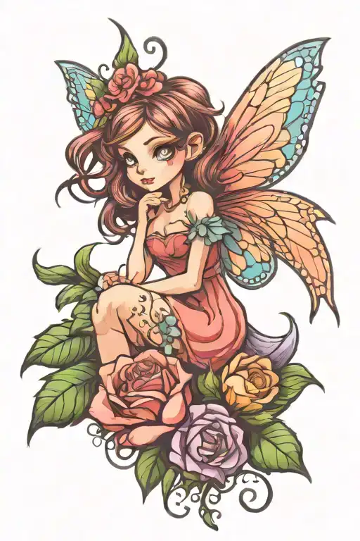 Fairy tattoo design idea