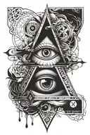 11:11 illuminati eye tattoo design idea