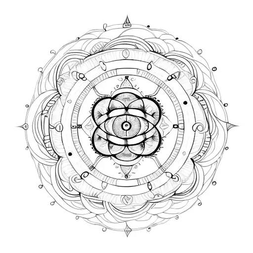A celestial mandala design merging elements of earth, nature, and spirituality tattoo design idea