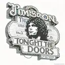 Jim Morrison of The Doors with a marquee sign that says "Tonight The Doors." tattoo design idea